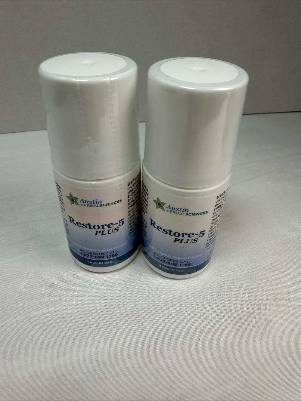 Restore-5 Plus Austin Herbal  Topical Roll On Aches Pains High Potency Exp 2/24